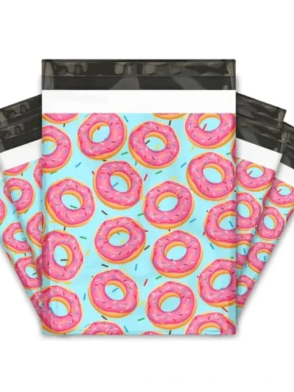 30 Cute 10x13 Poly Mailers Donut & Pineapple Print Shipping Bags 15 Each Style
